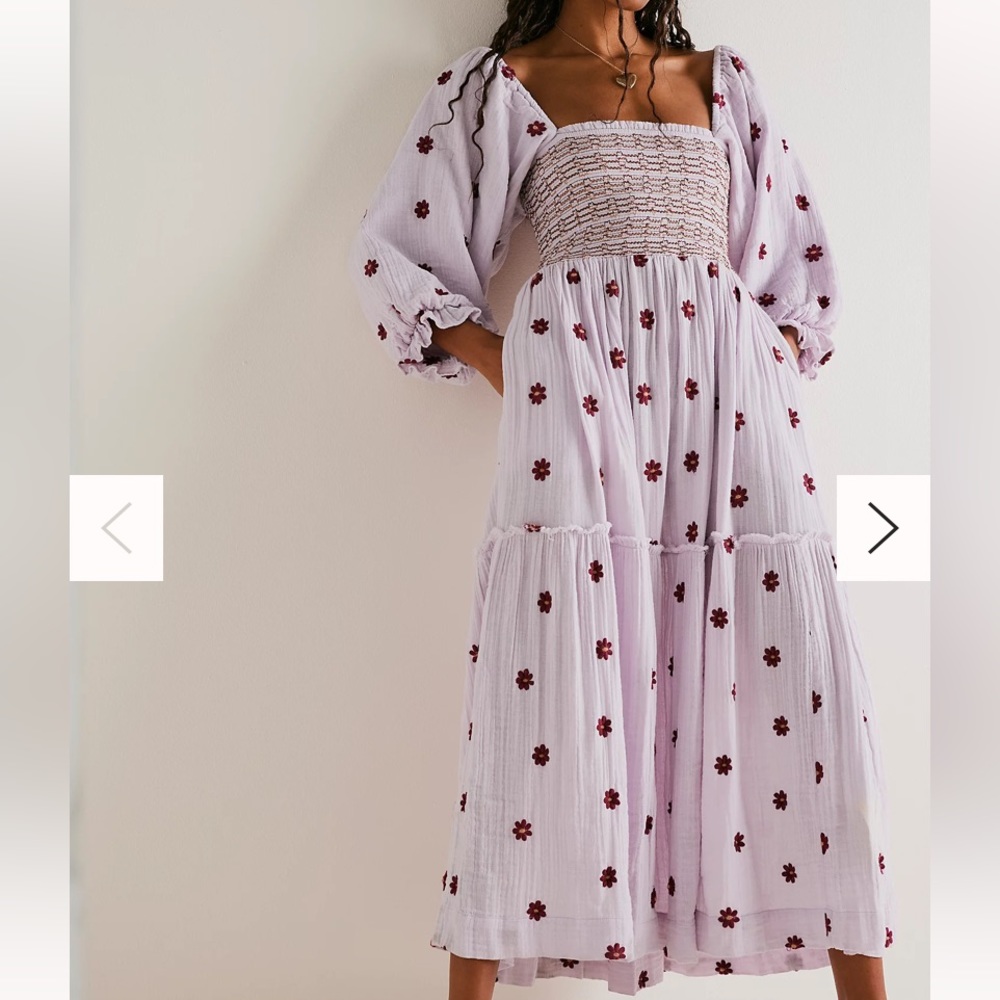 Free People Dahlia Maxi Dress Sz Small in Frost Lavendar